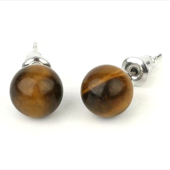 Multicolour Natural Stone Stud Earrings